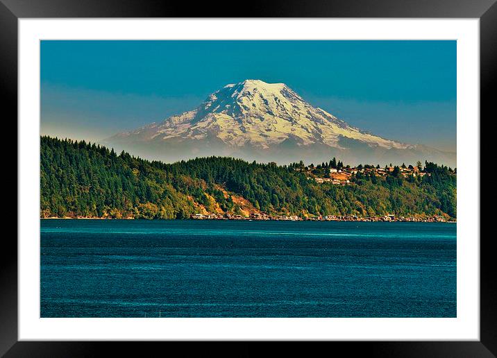  Mt Rainier In Washington Framed Mounted Print by Michael Wick