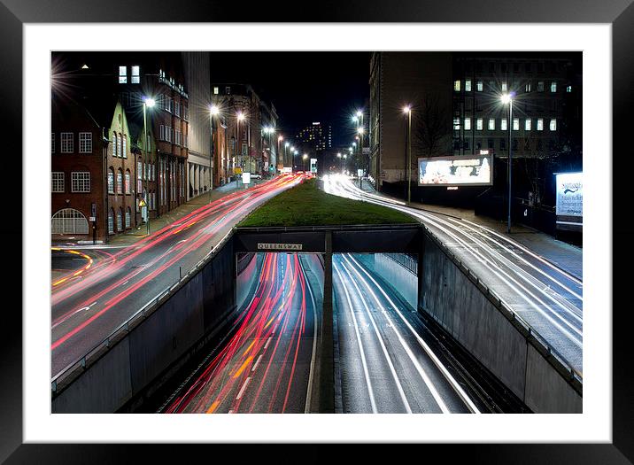 Queensway Tunnel at Night Framed Mounted Print by Andy Heap