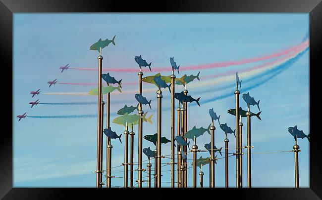  Red Arrows and Public Art Framed Print by Andy Heap