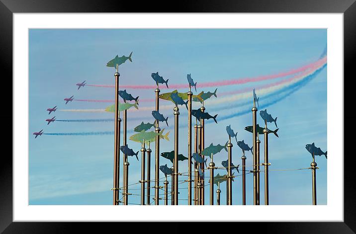  Red Arrows and Public Art Framed Mounted Print by Andy Heap