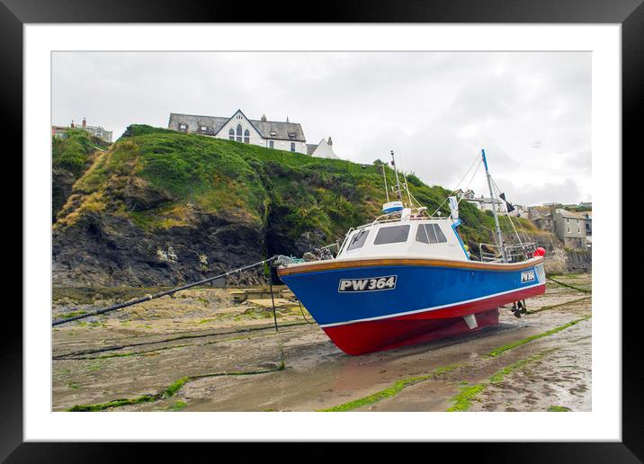 Fishing Boat at Port Isaac, Cornwall Framed Mounted Print by Andy Heap