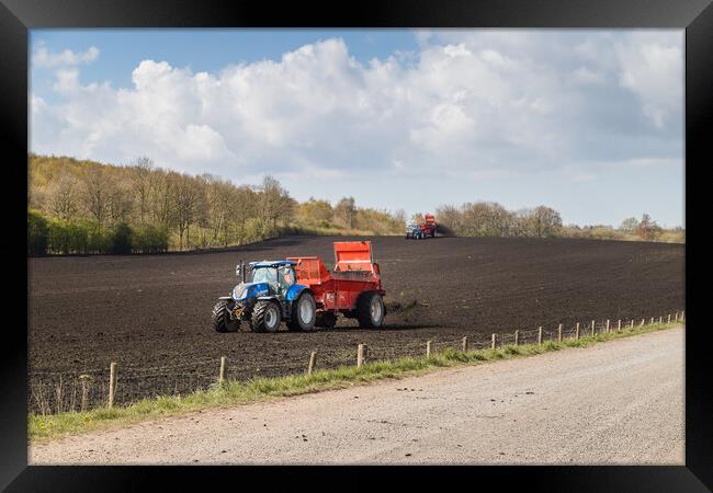 Tractors muck spreading Framed Print by Jason Wells