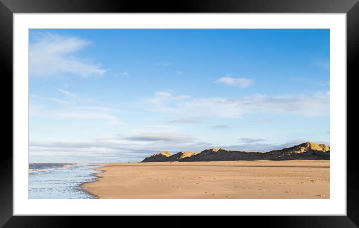 Waves lap up on Formby beach Framed Mounted Print by Jason Wells