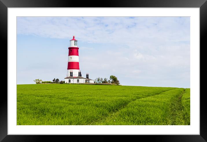 Happisburgh lighthouse on top of a hill Framed Mounted Print by Jason Wells