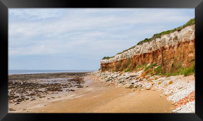 Distinctive striped cliffs at Old Hunstanton Framed Print by Jason Wells