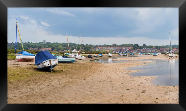 Boats at low tide by Blakeney Quay Framed Print by Jason Wells