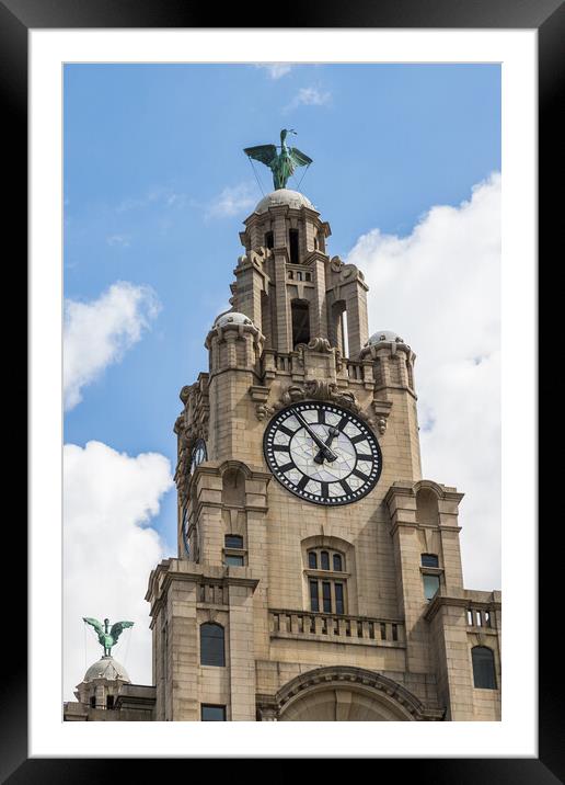 Portrait crop of the Liver Birds on the Liverpool skyline Framed Mounted Print by Jason Wells