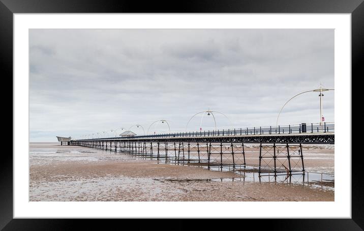 Southport Pier at low tide Framed Mounted Print by Jason Wells