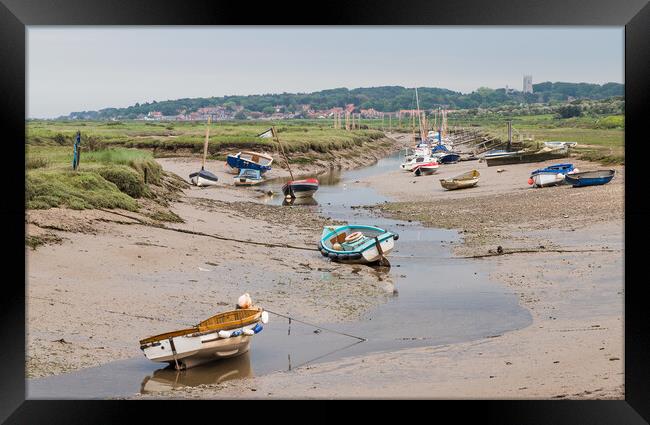 Boats moored at Blakeney Framed Print by Jason Wells