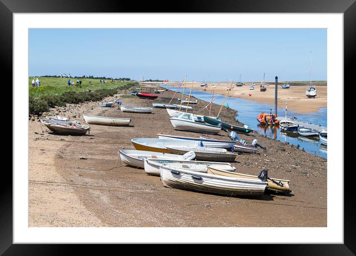 Boats on the channel into Wells next the Sea quay Framed Mounted Print by Jason Wells