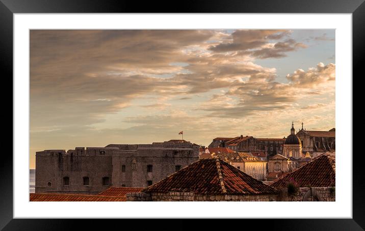 Dubrovnik cityscape at dusk Framed Mounted Print by Jason Wells