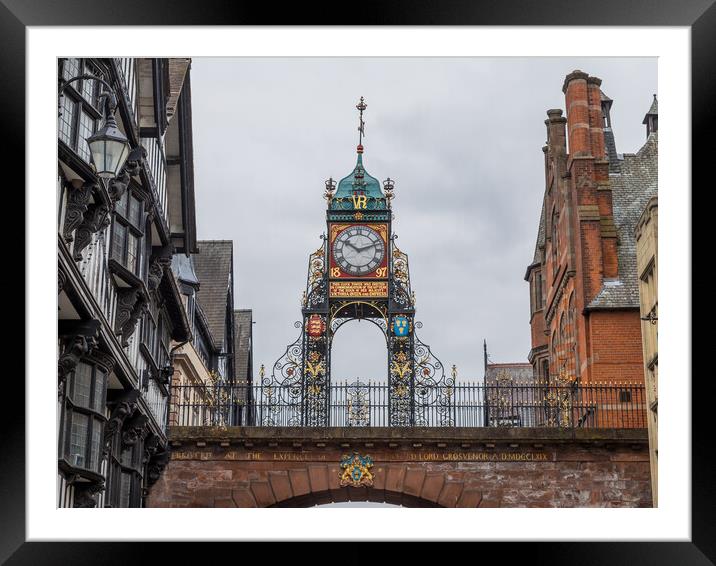 Eastgate Clock on the Chester skyline Framed Mounted Print by Jason Wells