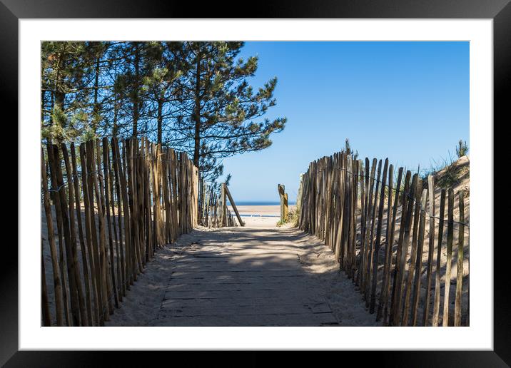 Pathway leading to Wells next the Sea beach Framed Mounted Print by Jason Wells