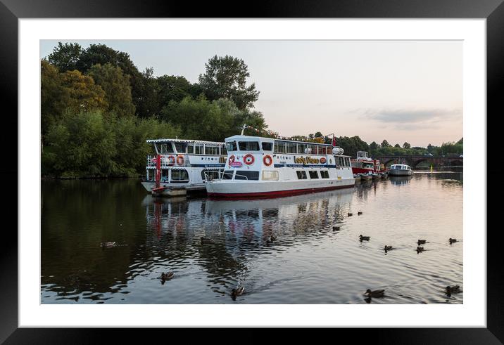 Dusk over the River Dee in Chester Framed Mounted Print by Jason Wells