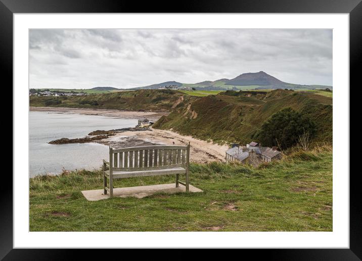 Bench overlooking Porthdinllaen Framed Mounted Print by Jason Wells