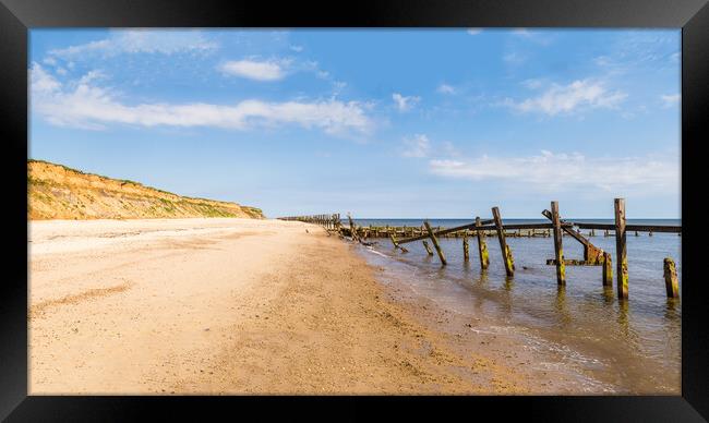 Old revetments at Happisburgh Framed Print by Jason Wells