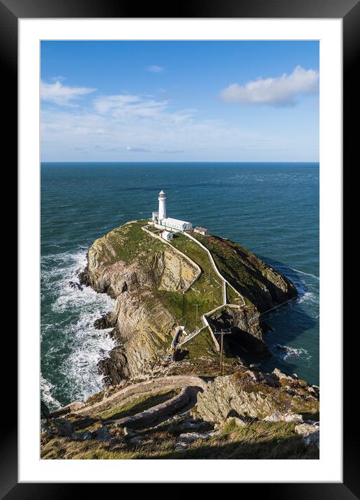 Looking down on South Stack Lighthouse Framed Mounted Print by Jason Wells