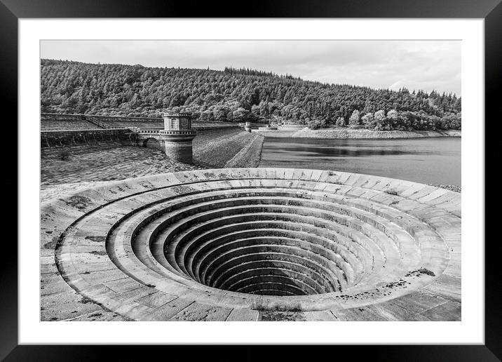 Bellmouth overflow of the Ladybower Dam Framed Mounted Print by Jason Wells
