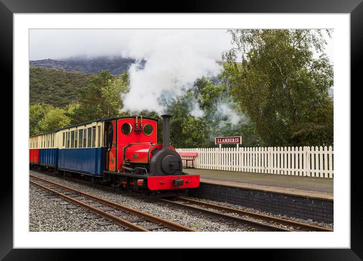 Steam train on the Llanberis Lake Railway Framed Mounted Print by Jason Wells