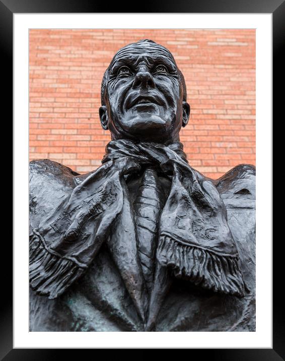 Close up of the Bill Shankly statue at Anfield stadium Framed Mounted Print by Jason Wells
