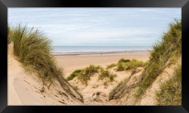 Looking down on Formby beach Framed Print by Jason Wells