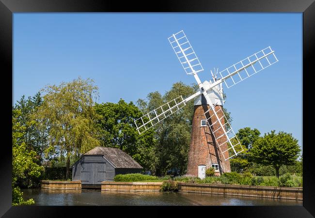 Hunsett Windmill on the Norfolk Broads Framed Print by Jason Wells