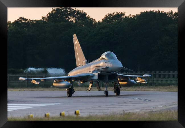 Eurofighter Typhoon nears the runway Framed Print by Jason Wells