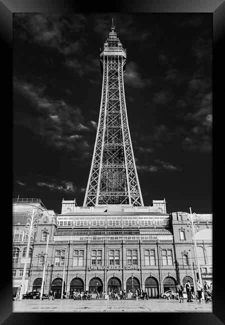 Blackpool Tower in black and white Framed Print by Jason Wells