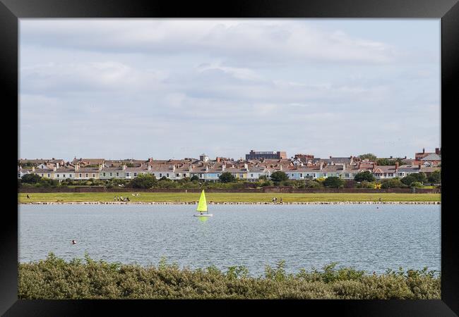 Sailing boat on Crosby Marina Framed Print by Jason Wells