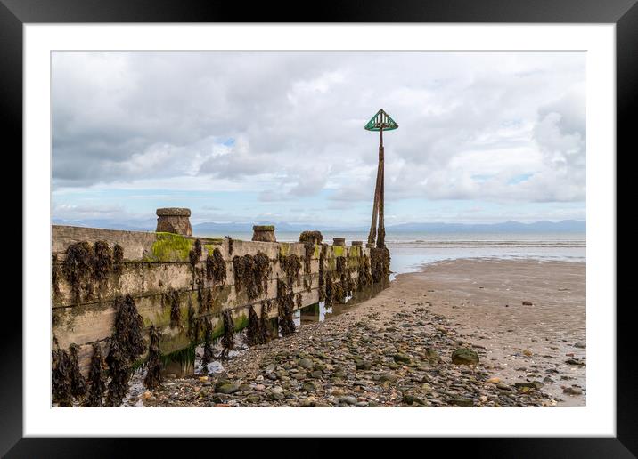 Tider marker and groyne on Abersoch beach Framed Mounted Print by Jason Wells