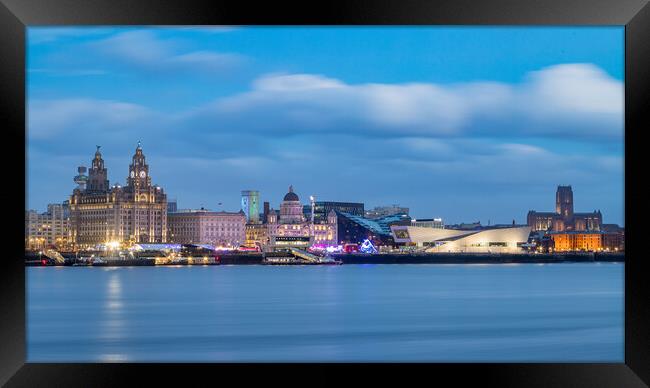 Twilight over the Liverpool skyline Framed Print by Jason Wells