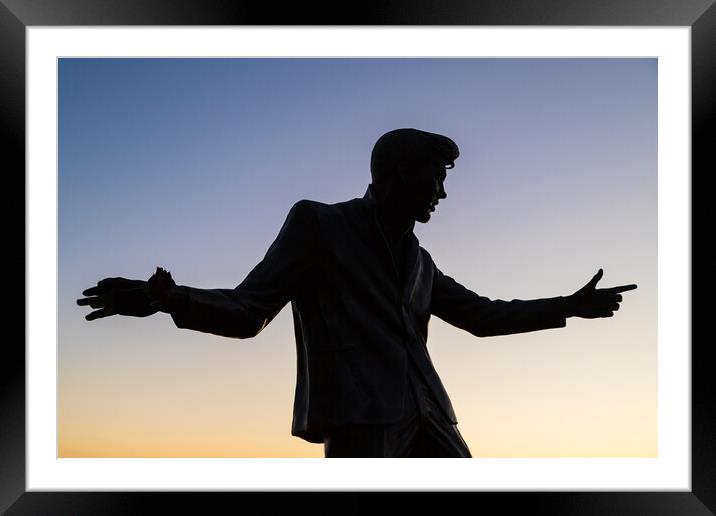 Billy Fury statue on the Liverpool waterfront Framed Mounted Print by Jason Wells