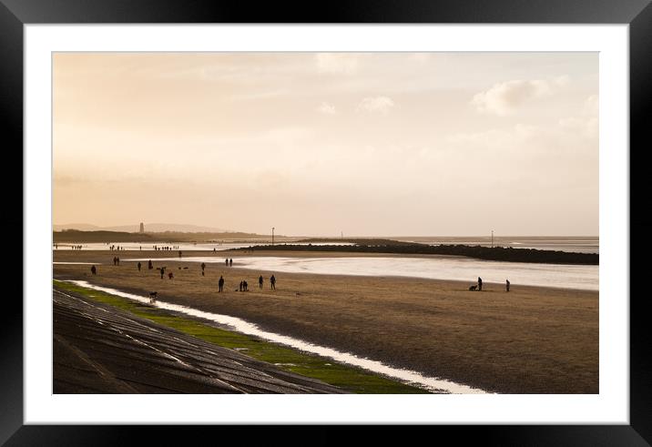 Leasowe Beach at low tide Framed Mounted Print by Jason Wells