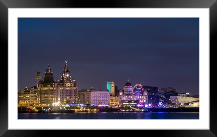 Liverpool at night Framed Mounted Print by Jason Wells