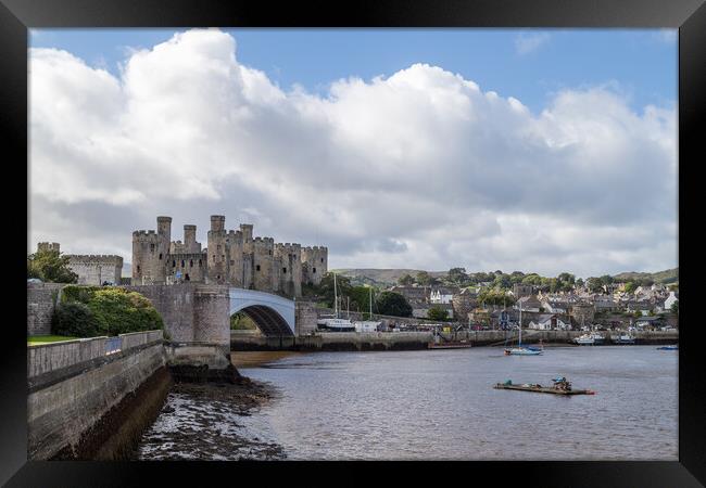 Conwy Castle and harbour panorama Framed Print by Jason Wells