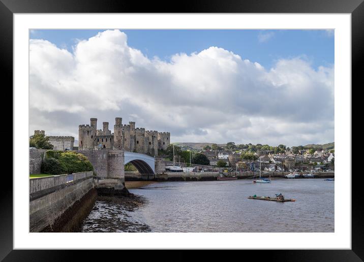 Conwy Castle and harbour panorama Framed Mounted Print by Jason Wells