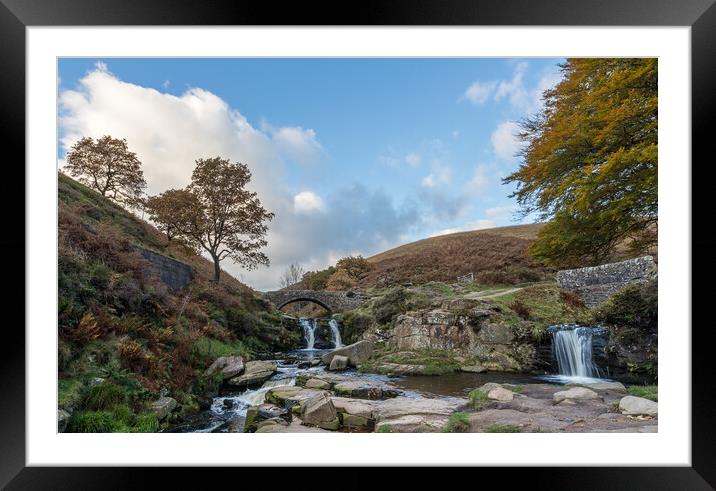 Waterfalls at Three Shires Head Framed Mounted Print by Jason Wells
