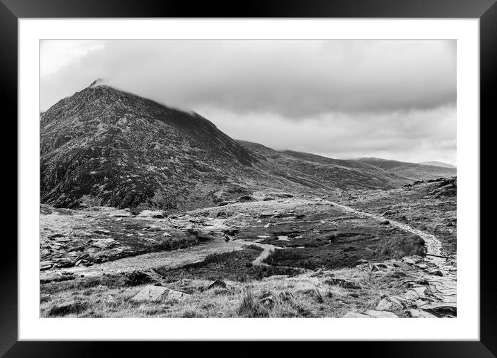 Curving pathway towards Carnedd Llewelyn Framed Mounted Print by Jason Wells