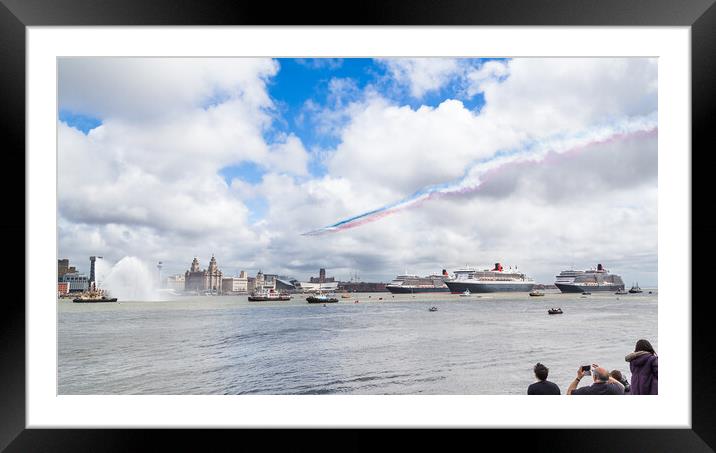 Red Arrows overflying the Three Queens Framed Mounted Print by Jason Wells