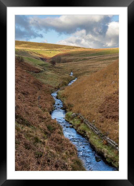 River Dane flowing down a valley Framed Mounted Print by Jason Wells