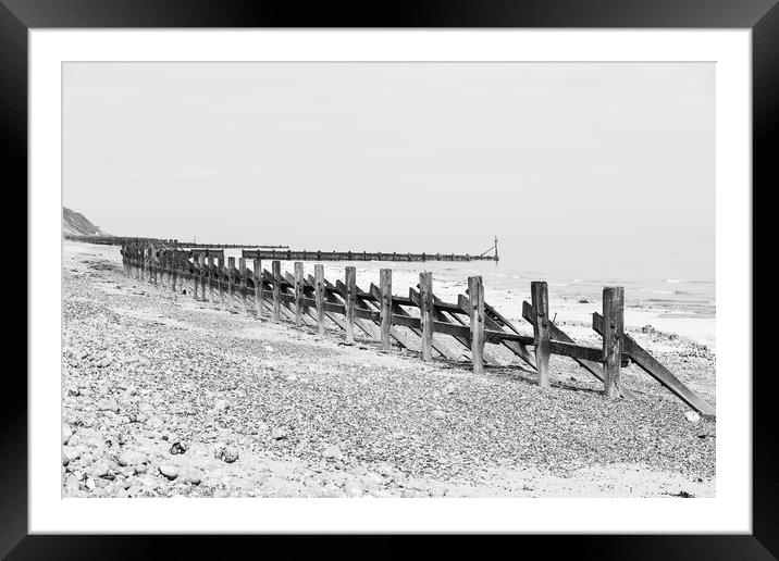 Wooden revetments at West Runton Framed Mounted Print by Jason Wells
