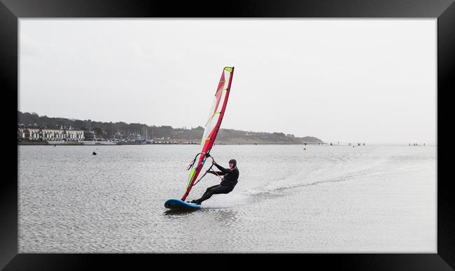 Surfing on the Marine Lake at West Kirby Framed Print by Jason Wells