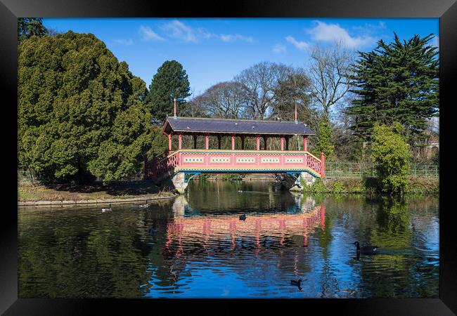 Swiss Bridge in Birkenhead Park Framed Print by Jason Wells