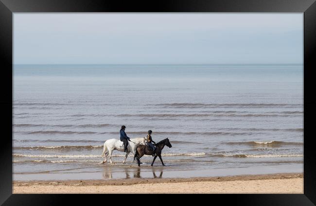 Horse riders on Formby beach Framed Print by Jason Wells