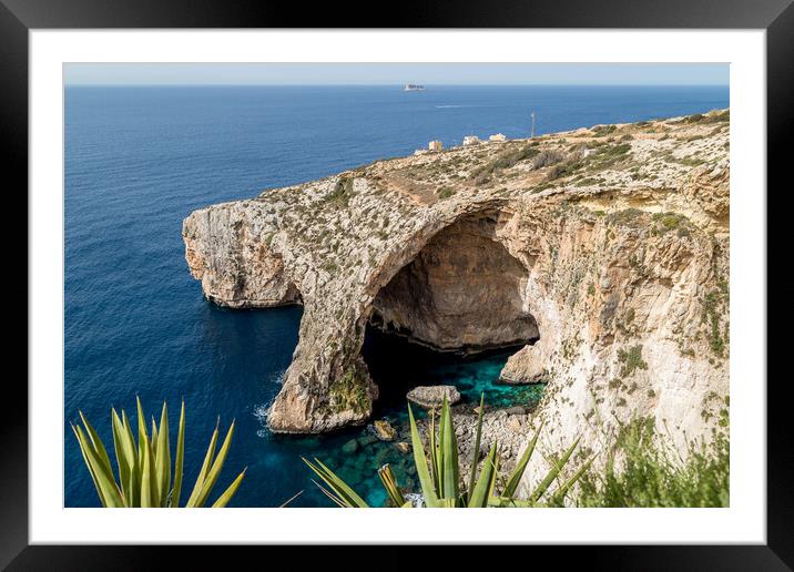 Blue Grotto cave Framed Mounted Print by Jason Wells
