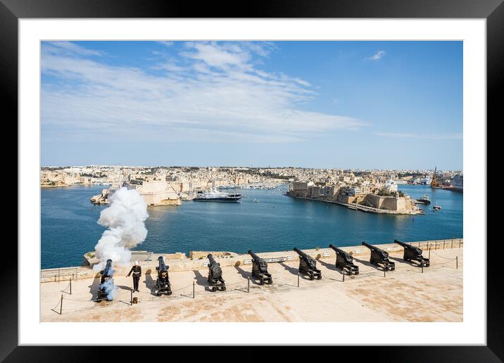 Presidential Salute Battery on the Valletta waterfront Framed Mounted Print by Jason Wells