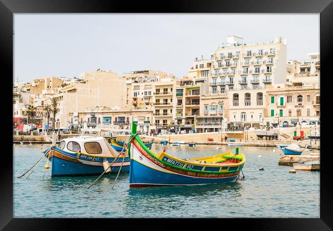 Colourful Spinola Bay cityscape Framed Print by Jason Wells