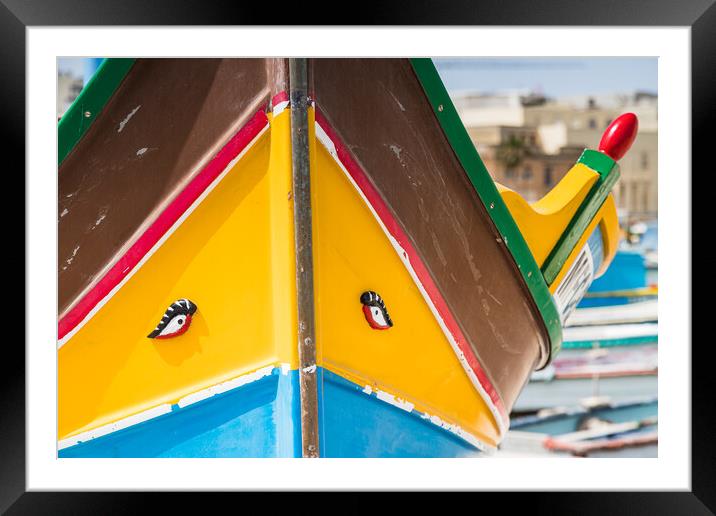Luzzu boat close up Framed Mounted Print by Jason Wells