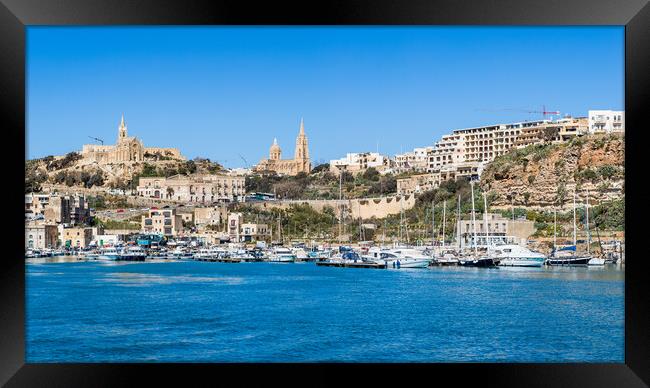 Mgarr harbour and marina Framed Print by Jason Wells