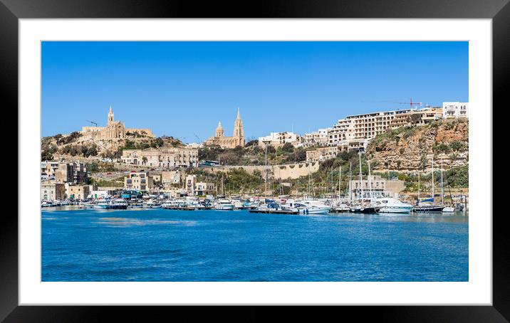 Mgarr harbour and marina Framed Mounted Print by Jason Wells